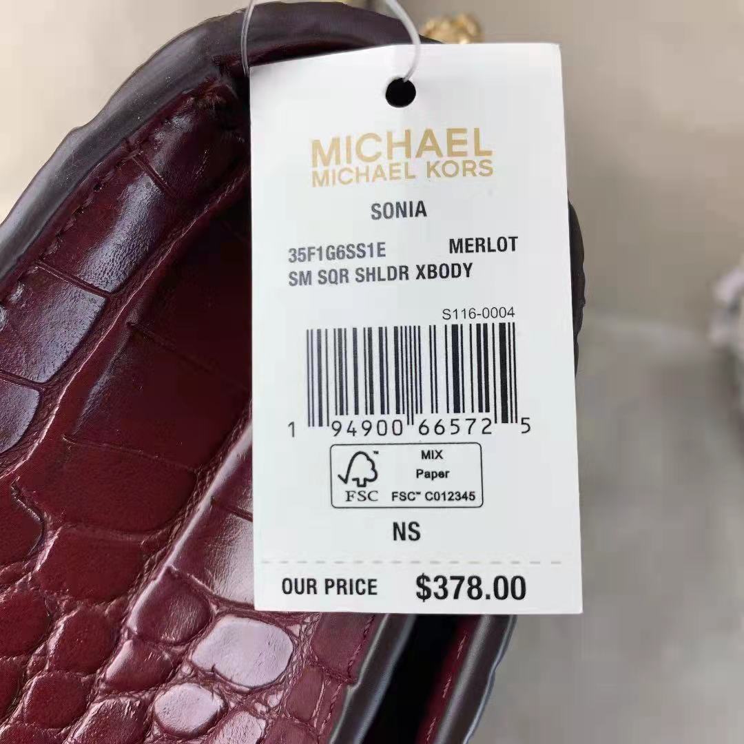 Michael Kors 35F1G6SS1E Sonia Small Shldr Crossbody Bag In Merlot Michael Kors 35F1G6SS1E Sonia Small Shldr Crossbody Bag In Merlot